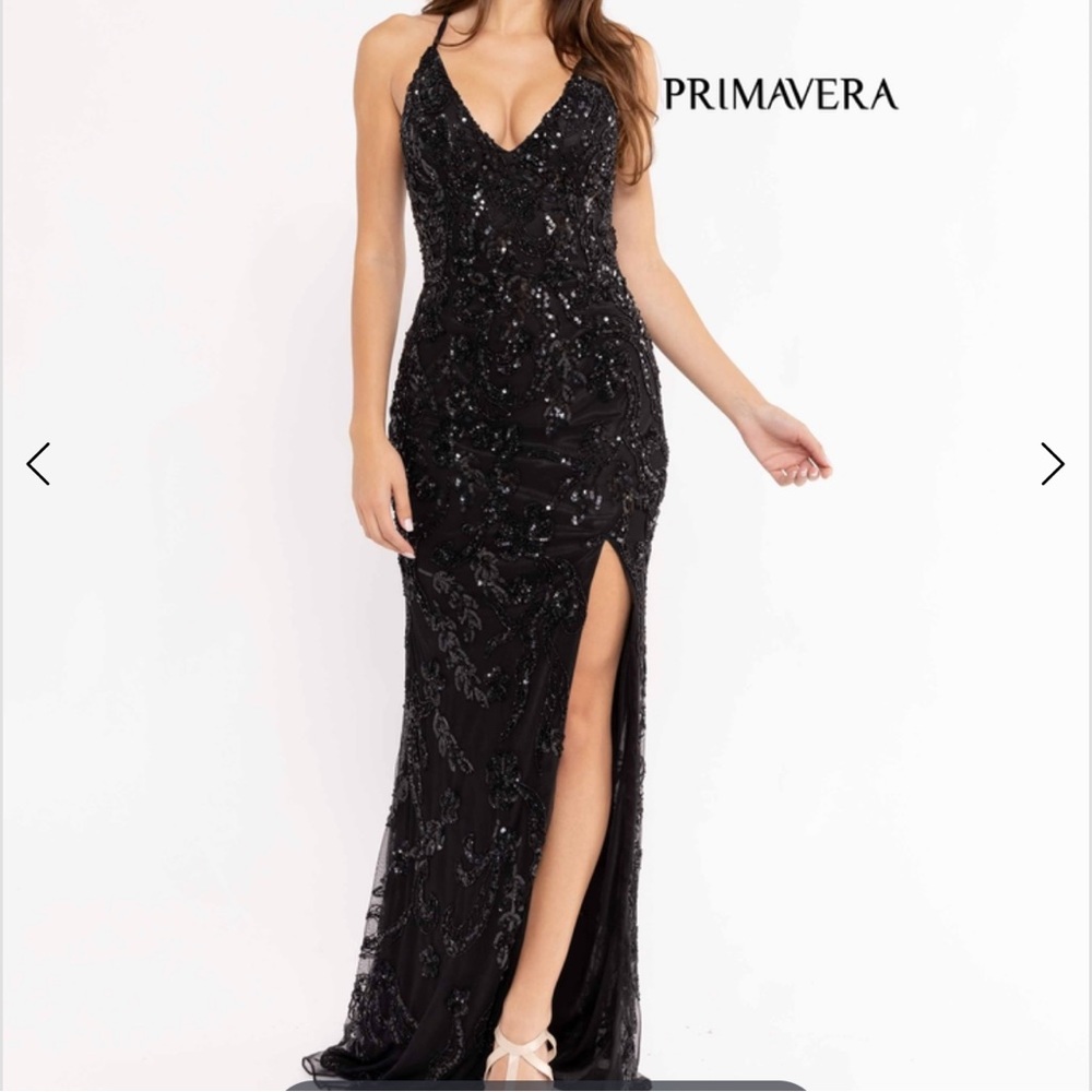 Black Beaded Prom Dress